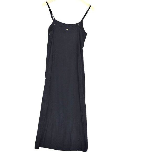Rusty Black Satin Slip Dress Fits XS-S Adjustable Straps Minimal Surf Beachwear - Picture 3 of 8